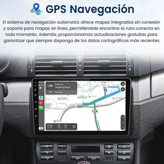 Autoradio JUNSUN 2+64GB CarPlay Android Auto Wireless per BMW E46