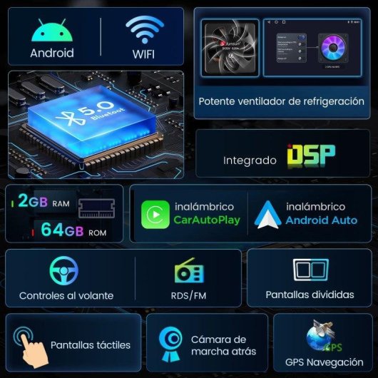 Autoradio Junsun 10.1 Android 15 CarPlay GPS Suzuki Swift