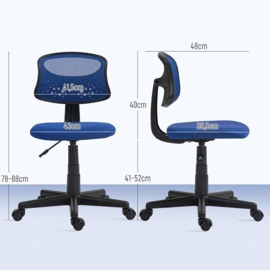 Sedia Ufficio Welltin T1008 senza braccioli Rete blu