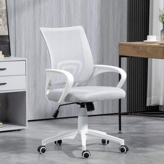 Silla de escritorio Welltin malla giratoria altura ajustable soporte lumbar gris