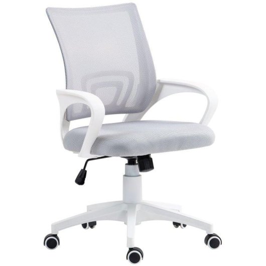 Silla de escritorio Welltin malla giratoria altura ajustable soporte lumbar gris
