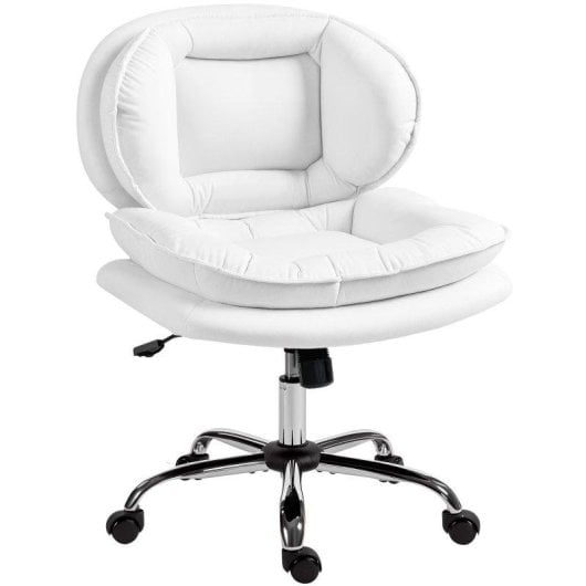 Sedia da Ufficio Welltin 921-887V00WT Bianca Sedile Largo Girevole 120kg