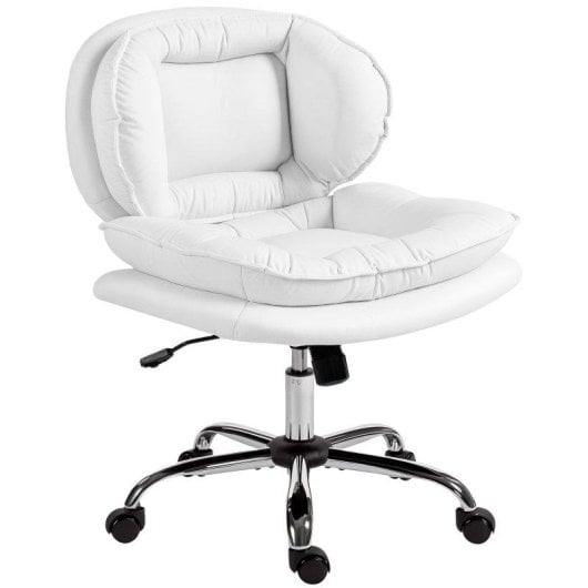 Sedia da Ufficio Welltin 921-887V00WT Bianca Sedile Largo Girevole 120kg