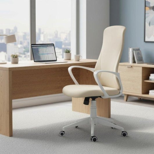 Chaise de bureau pivotante beige Welltin 921-637V00BG