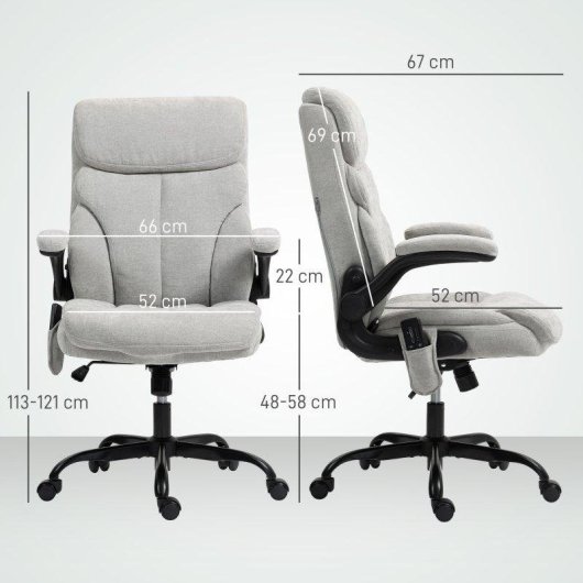 Chaise de bureau Welltin 921-809V90GY Massage lombaire et chaleur