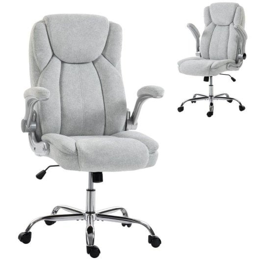Silla de Escritorio Ergonómica Welltin Crema Reposabrazos Abatibles 120 kg