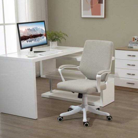 Silla escritorio giratoria Welltin beige ergonómica basculante altura ajustable