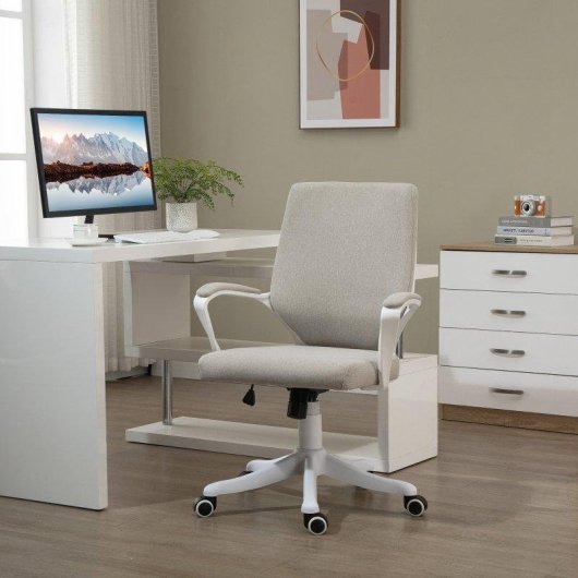 Silla escritorio giratoria Welltin beige ergonómica basculante altura ajustable