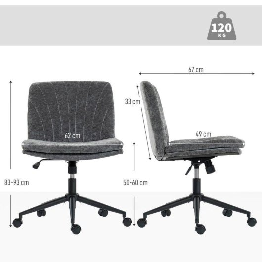 Sedia Ufficio Welltin 921-924V00GY Grigia Seduta 62 cm