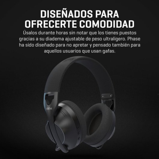 Cuffie Krom Phase Wireless Bluetooth 5.3 Gaming Nero con Microfono