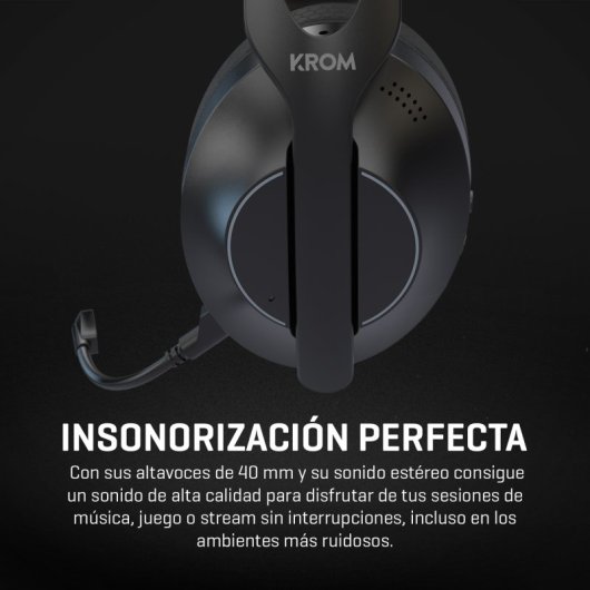 Cuffie Krom Phase Wireless Bluetooth 5.3 Gaming Nero con Microfono