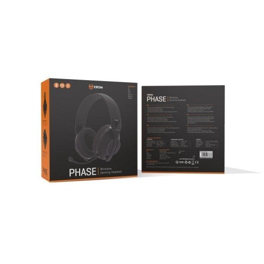 Auriculares Krom Phase Wireless Bluetooth 5.3 Gaming Preto com Microfone