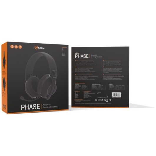 Cuffie Krom Phase Wireless Bluetooth 5.3 Gaming Nero con Microfono
