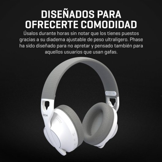Krom Phase Wireless Bluetooth 5.3 Gaming Kopfhörer Weiß mit Mikrofon