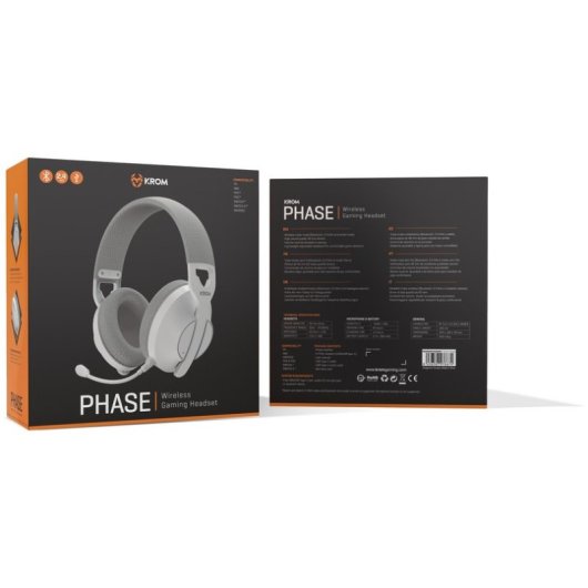 Krom Phase Wireless Bluetooth 5.3 Gaming Kopfhörer Weiß mit Mikrofon