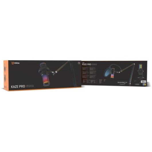 Microfone Krom Kaze Pro USB cardioide e omnidirecional com RGB