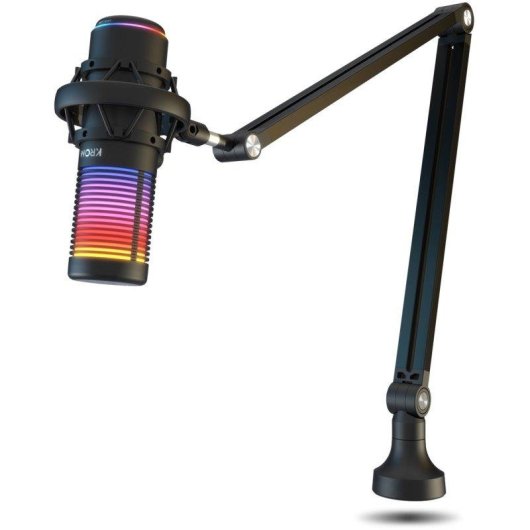 Microfone Krom Kaze Pro USB cardioide e omnidirecional com RGB