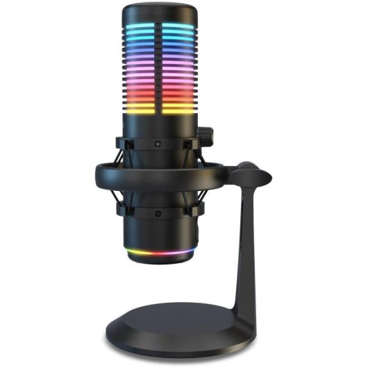 Microfone Krom Kaze Pro USB cardioide e omnidirecional com RGB