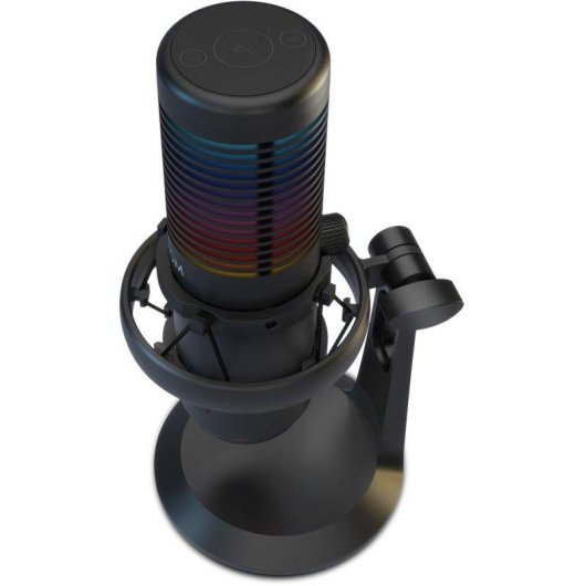 Microfone Krom Kaze Pro USB cardioide e omnidirecional com RGB