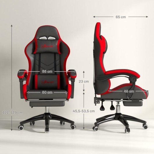 Chaise Gaming Welltin 921-618V05BK PU Repose-Pieds