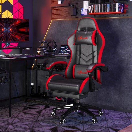 Chaise Gaming Welltin 921-618V05BK PU Repose-Pieds