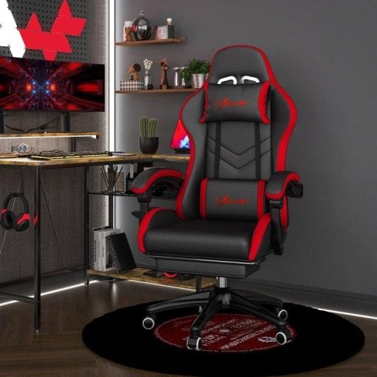 Chaise Gaming Welltin 921-618V05BK PU Repose-Pieds
