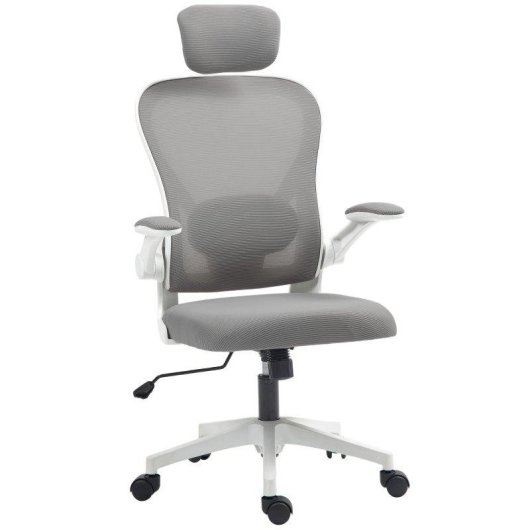 Silla de oficina Welltin 921-796V00GY ergonómica malla gris soporte lumbar