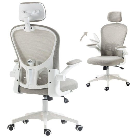 Sedia Ufficio In Rete Grigia con Supporto Lombare 4D