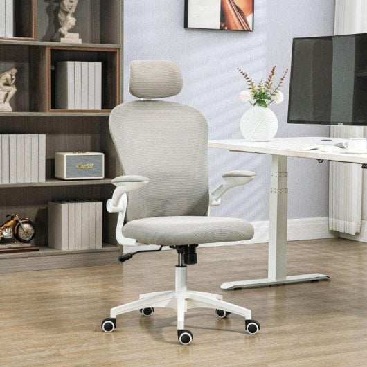 Sedia Ufficio In Rete Grigia con Supporto Lombare 4D