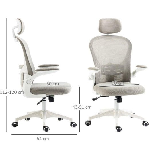 Sedia Ufficio In Rete Grigia con Supporto Lombare 4D