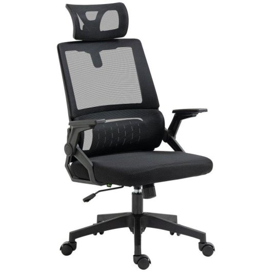 Cadeira de escritorio Welltin 921-672V00BK Malha Ergonomica Reposacabezas Ajustavel