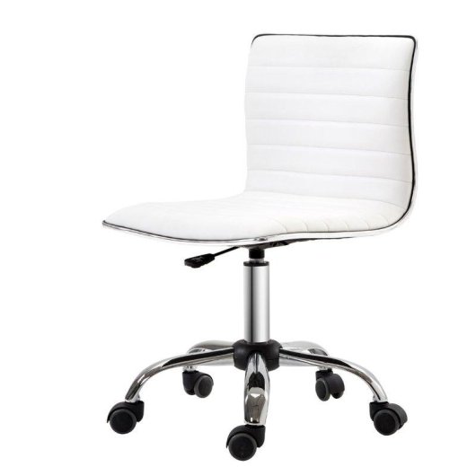 Cadeira de Escritorio sem Bracos Welltin T1008 Branco Ajustavel 360deg