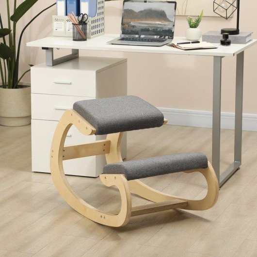 Cadeira Ergonómica Welltin 921-789V00GY Madeira Bétula 120kg Baloiço