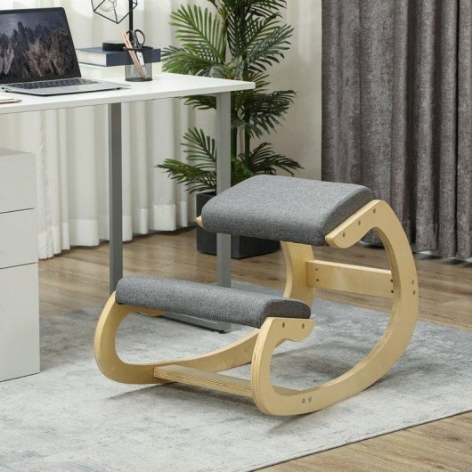 Cadeira Ergonómica Welltin 921-789V00GY Madeira Bétula 120kg Baloiço