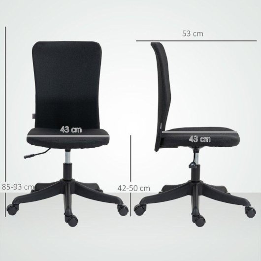 Assento de Escritório Preto Welltin Modelo 921-808V00BK