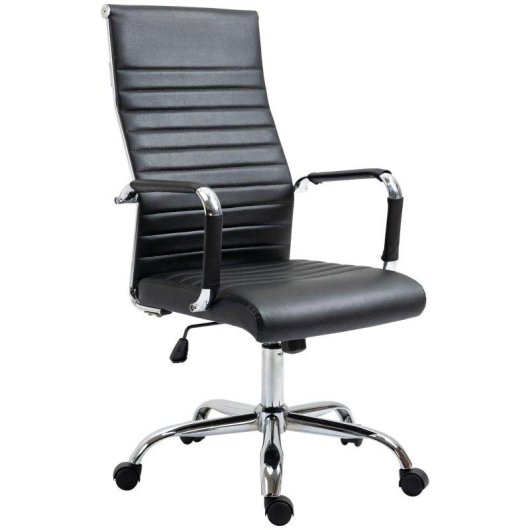 Silla de Escritorio Ergonómica Welltin Cuero Sintético 120kg Altura Ajustable y Basculante