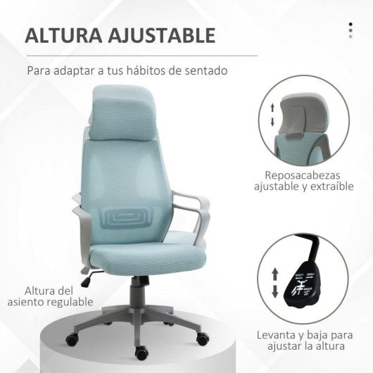 Chaise de bureau ergonomique ajustable Welltin 921-225BU Bleu