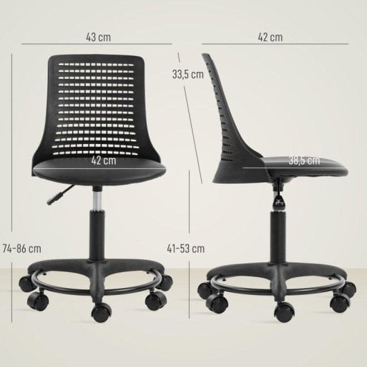 Silla de escritorio Welltin 921-925V00BK sin brazos giratoria 120 kg
