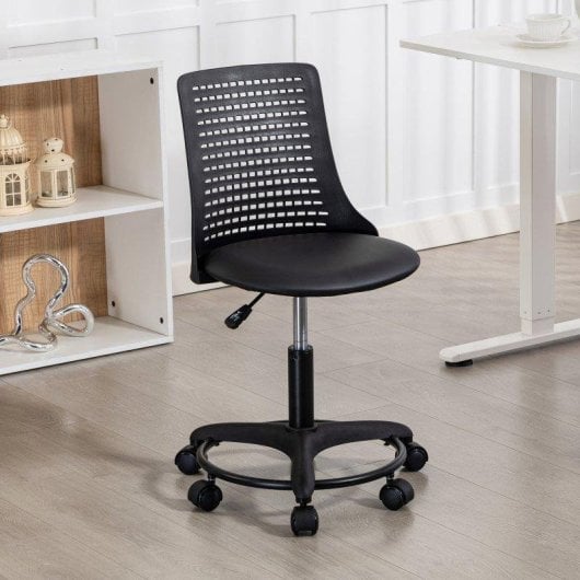 Silla de escritorio Welltin 921-925V00BK sin brazos giratoria 120 kg
