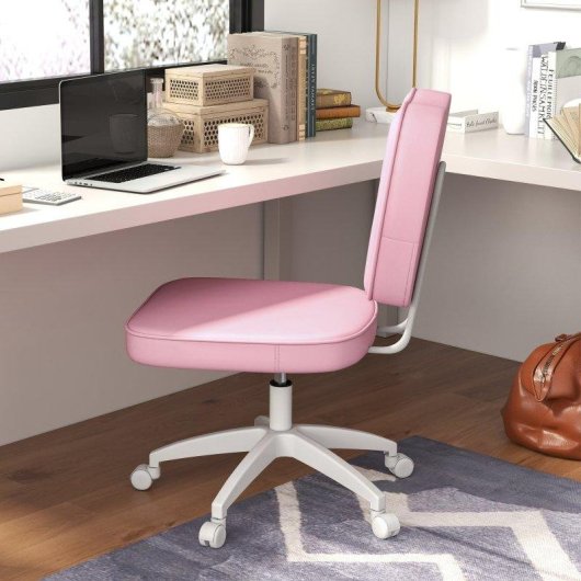 Silla de escritorio Welltin 921-687V00PK rosa sin brazos altura ajustable 120 kg