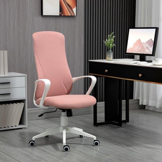 Silla de Oficina Welltin Rosa Giratoria Respaldo Alto Basculante 120 kg