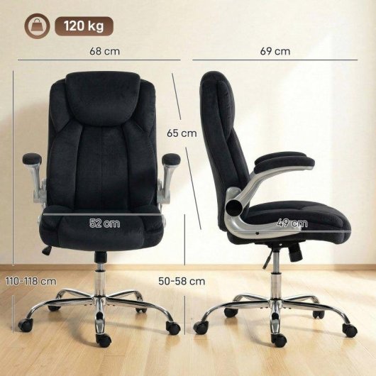 Silla de escritorio Welltin 921-955V00BK respaldo alto reposabrazos abatibles