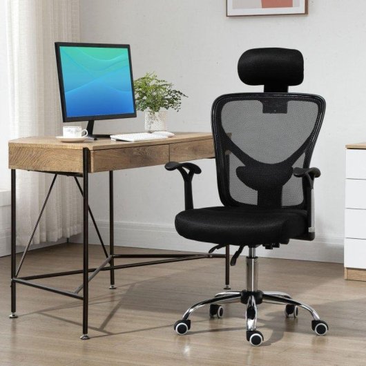 Silla de oficina Welltin T1008 ergonómica negra malla transpirable 120 kg