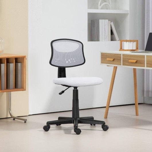 Sedia da ufficio Welltin 921-772V00WT bianca senza braccioli traspirante