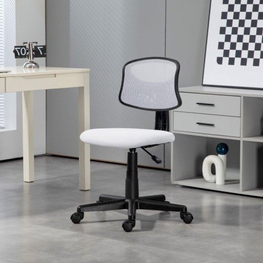 Sedia da ufficio Welltin 921-772V00WT bianca senza braccioli traspirante