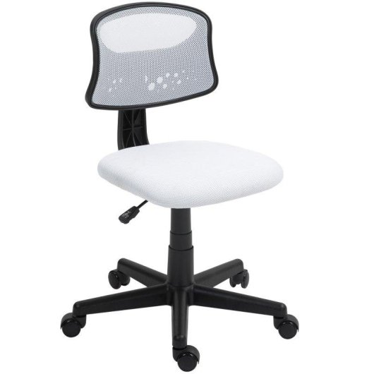 Sedia da ufficio Welltin 921-772V00WT bianca senza braccioli traspirante