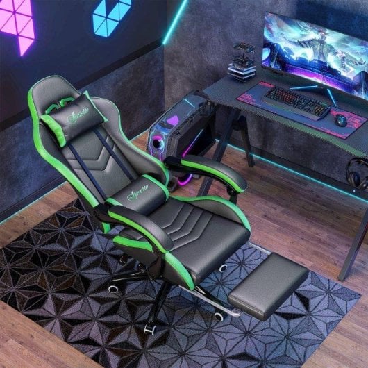 Sedia Gaming Welltin 921-618V06BK Cuoio Sintetico Poggiapiedi