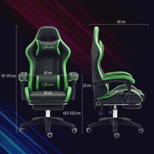 Sedia Gaming Welltin 921-618V06BK Cuoio Sintetico Poggiapiedi