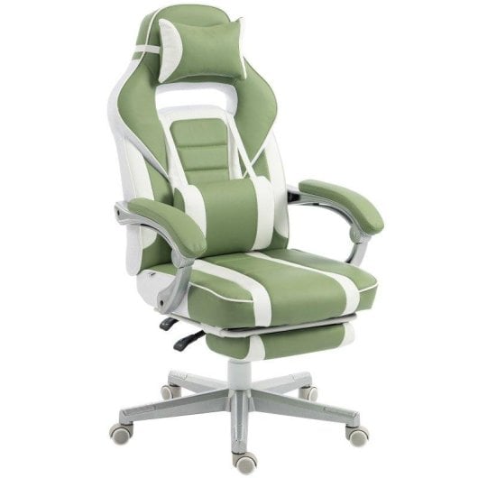 Silla Gamer Reclinable 150° Welltin con Reposapiés y Soporte Lumbar Verde