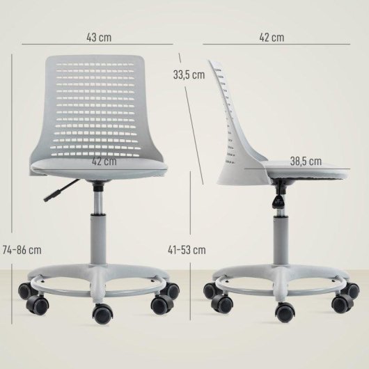 Cadeira de Escritorio Welltin 921-925V00GY Cinzento 360° PU